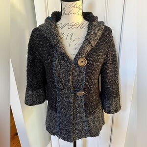 Free People Button Front Sweater w/Hood. Women's Size: L.